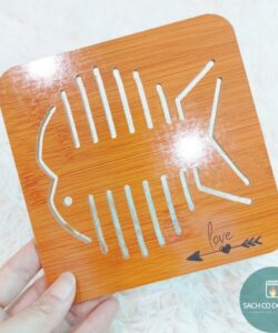 Lót nồi gỗ chữ Hope-Love